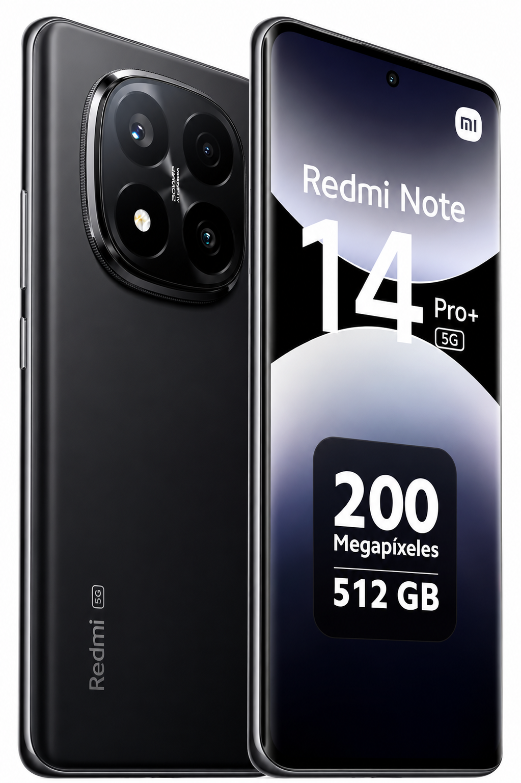 Smartphone nero con 200 megapixel e 512 GB di memoria.