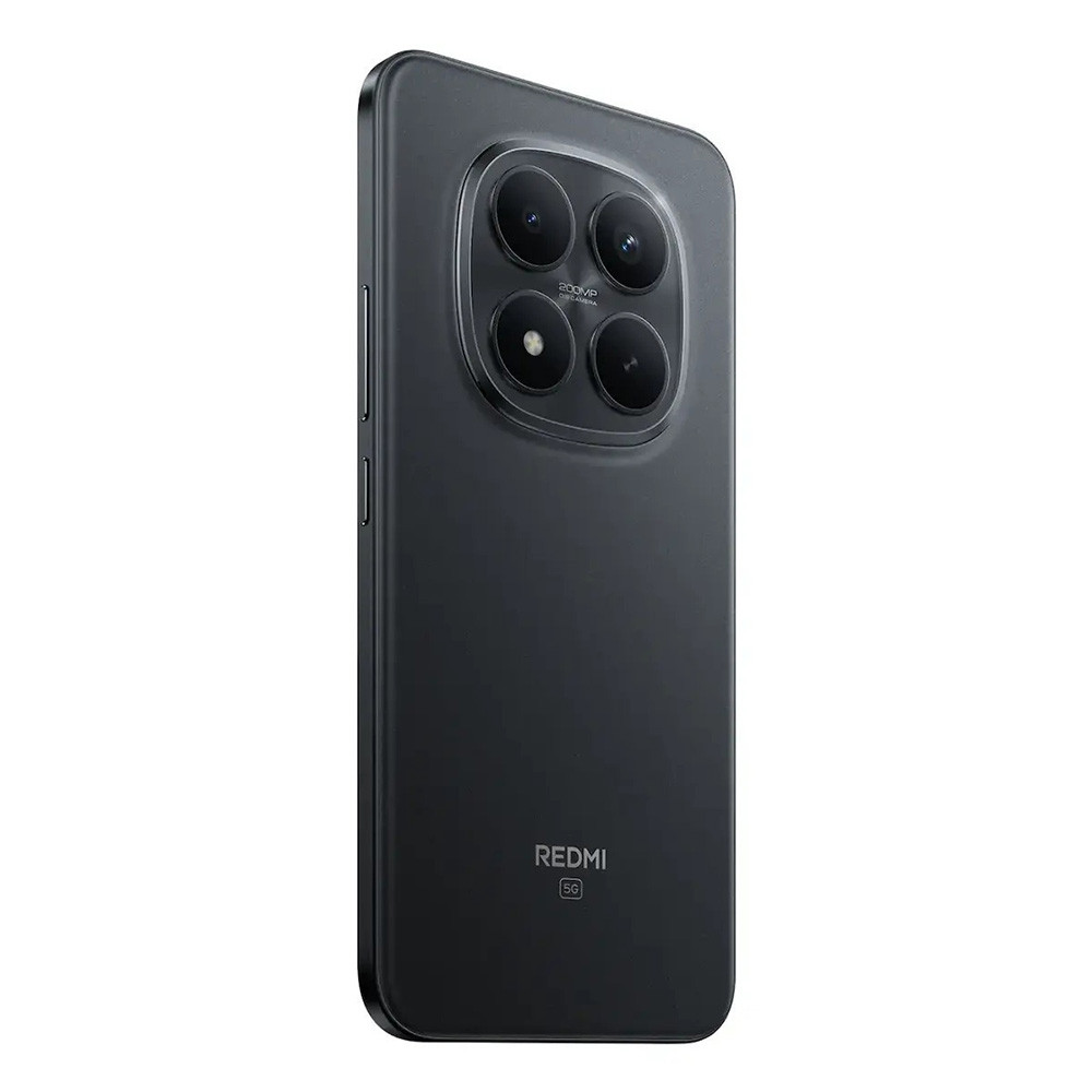 Smartphone nero con array a quattro fotocamere e logo Redmi 5G.