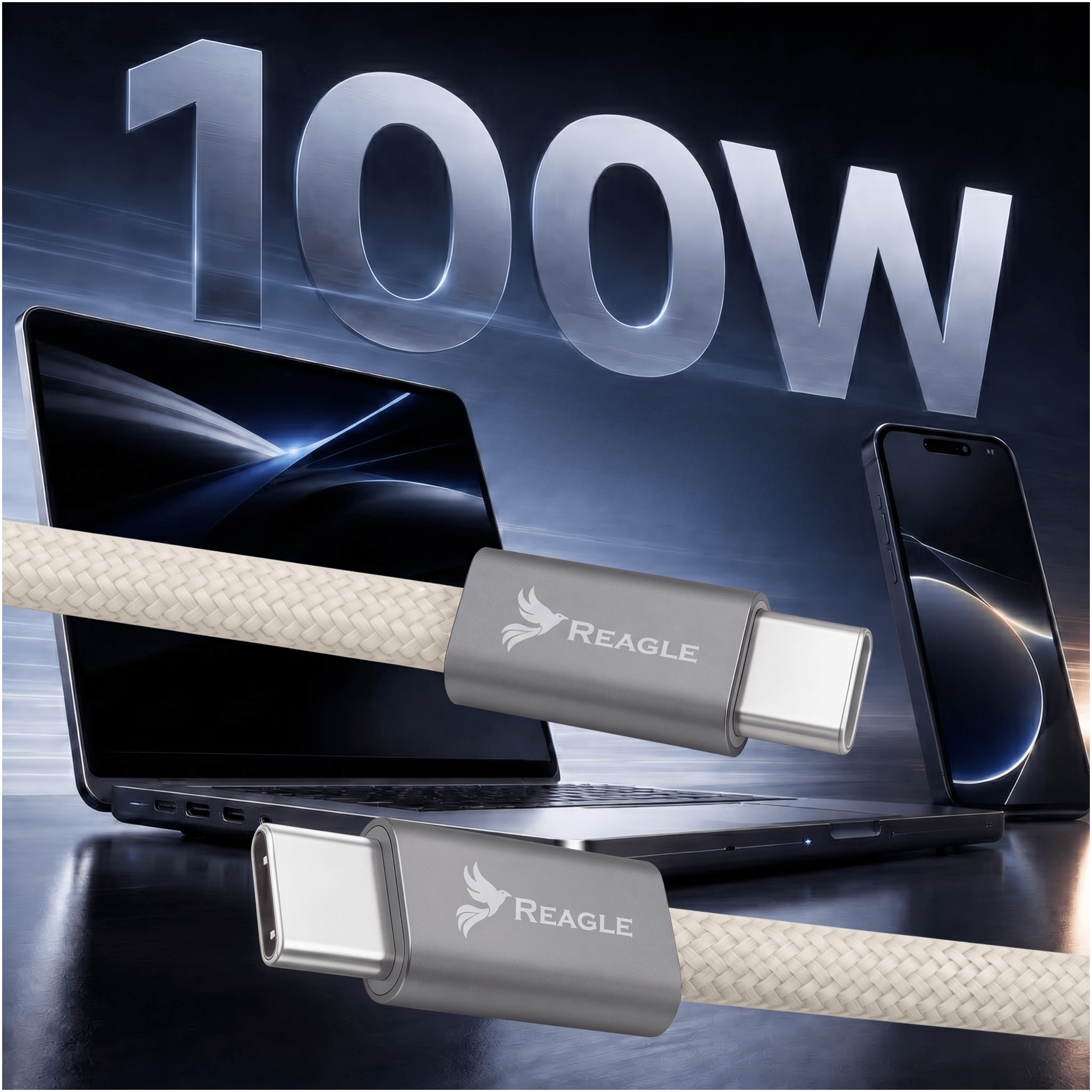 Kabel USB-C ładuje MacBooka i iPhone'a. 100W.