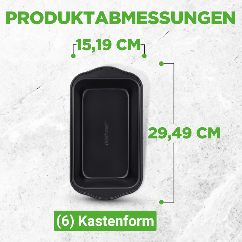 Schwarze Kastenform mit Maßen 15,19 cm und 29,49 cm.