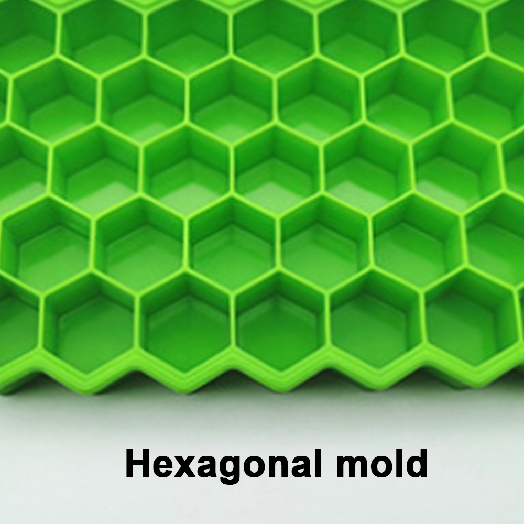 Grüne hexagonal geformte Eiswürfelform.