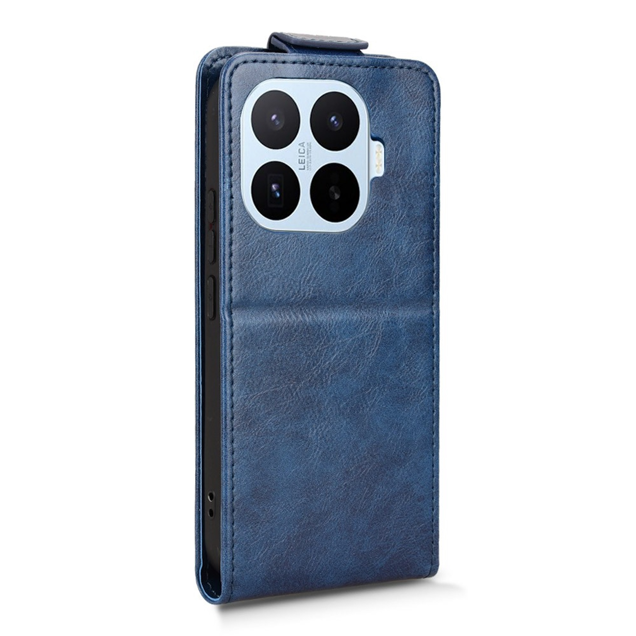 Blaue Handyhülle mit vierfacher Kamera und Leica-Branding.