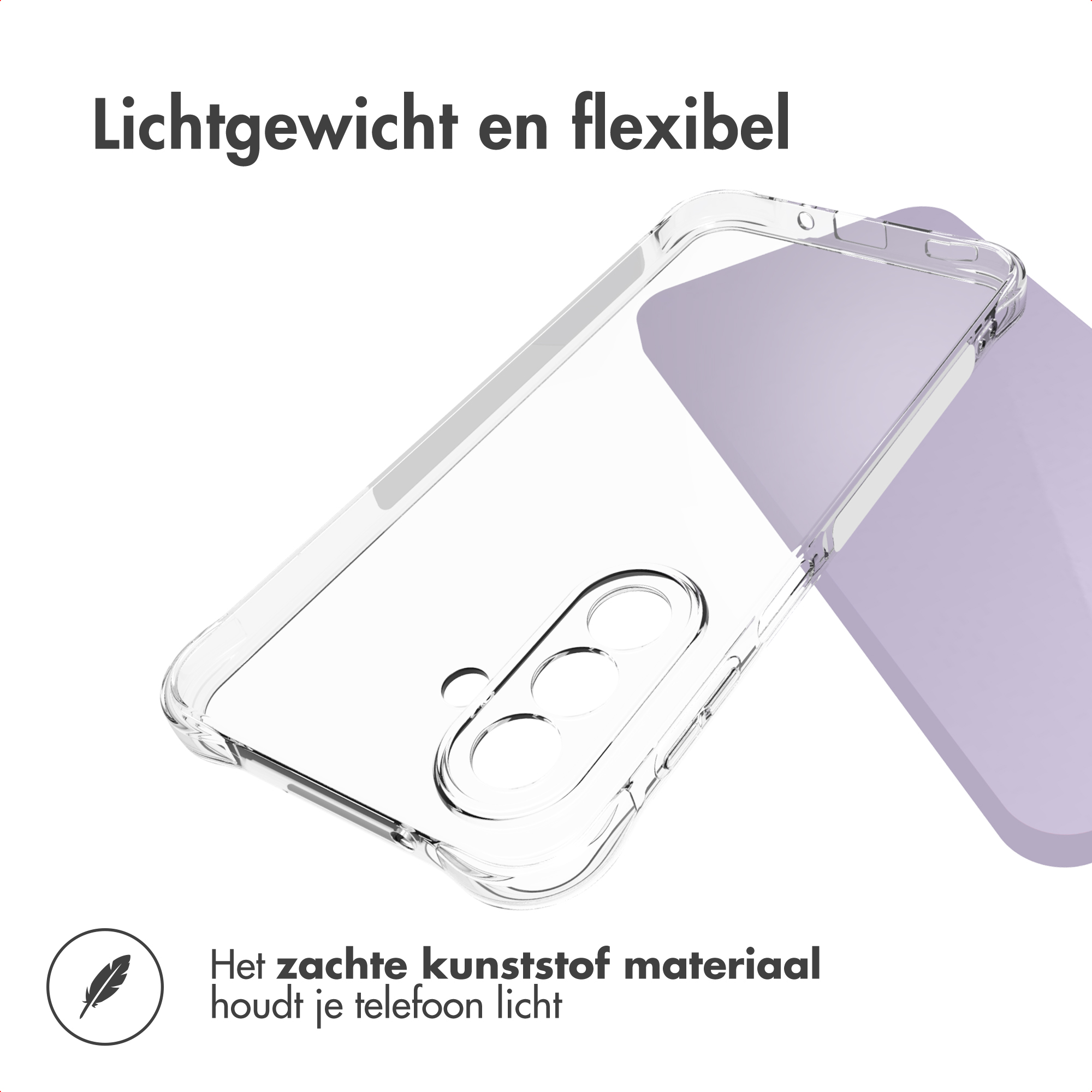 Leichtgewichtige, flexible Handyhülle aus transparentem Material mit Kamerabereich.