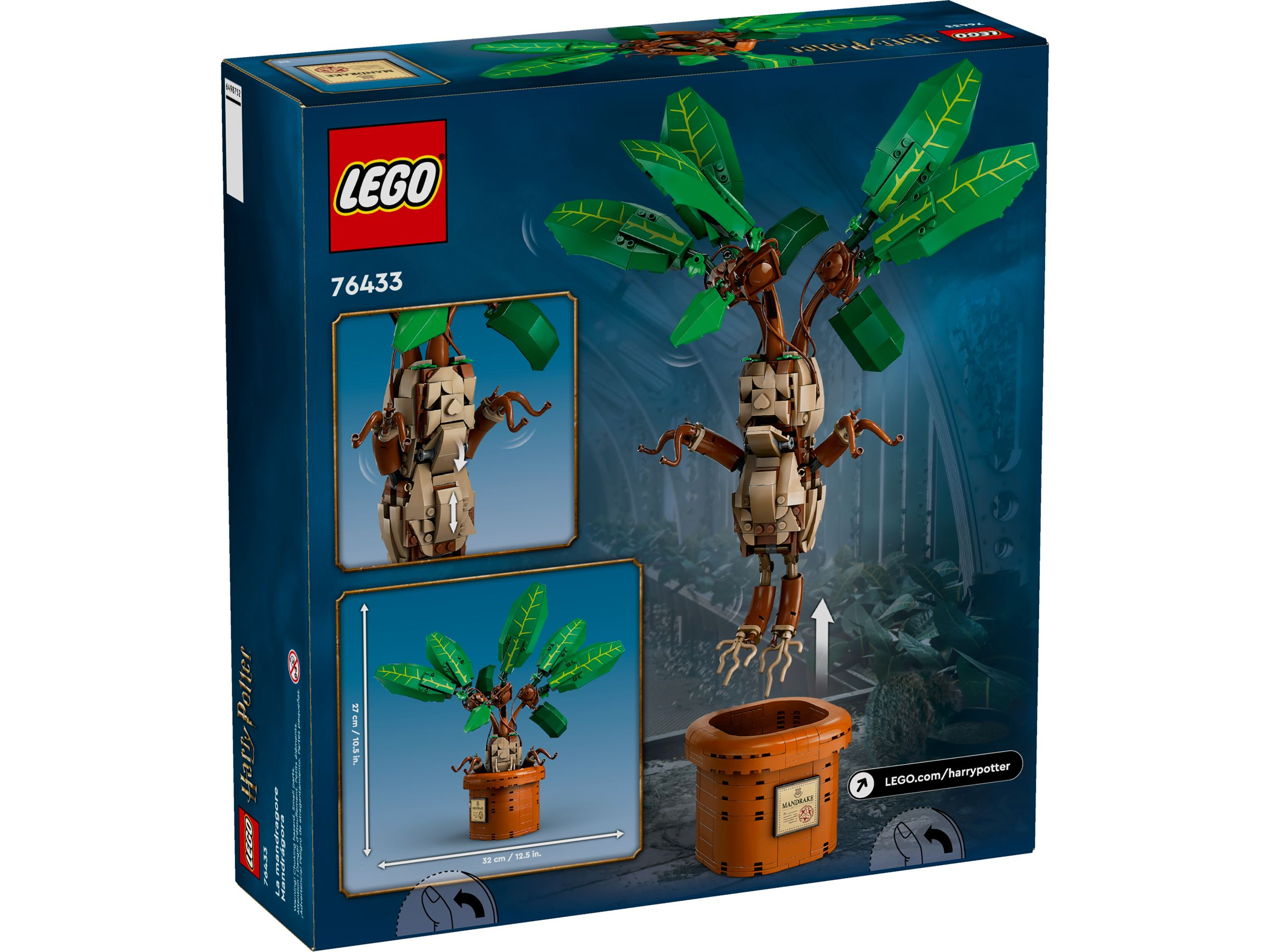 LEGO Harry Potter Mandrake-Set 76433: Ein Spielzeug-Mandrake in einem Topf.