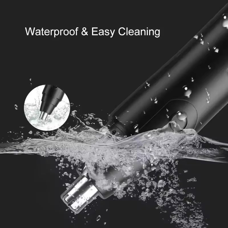 Schwarzer Nasentrimmer taucht in Wasser, zeigt Wasserfestigkeit.