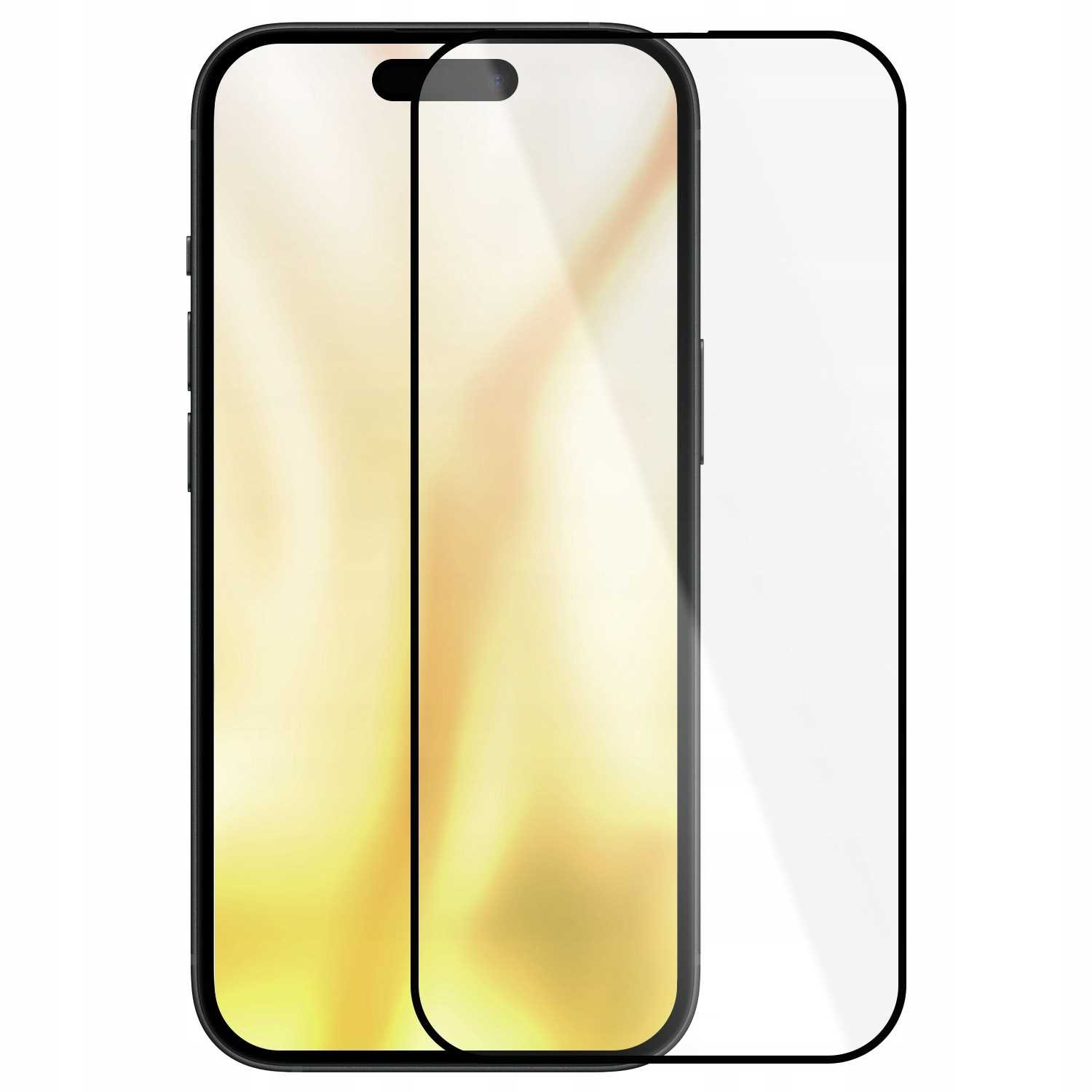 Smartfon z osłoną ekranu z przodu.
