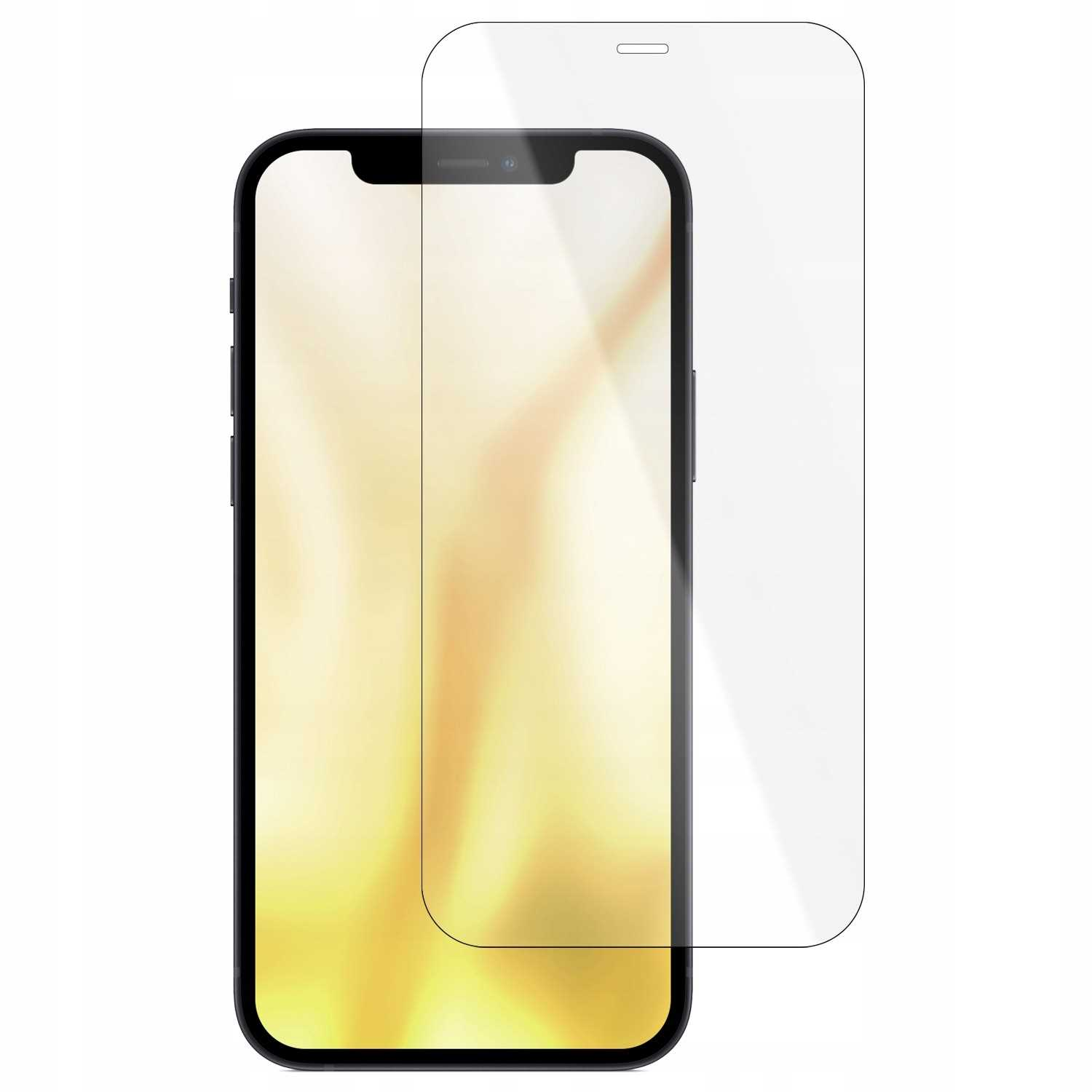 Czarny smartfon z nałożoną przezroczystą osłoną ekranu.