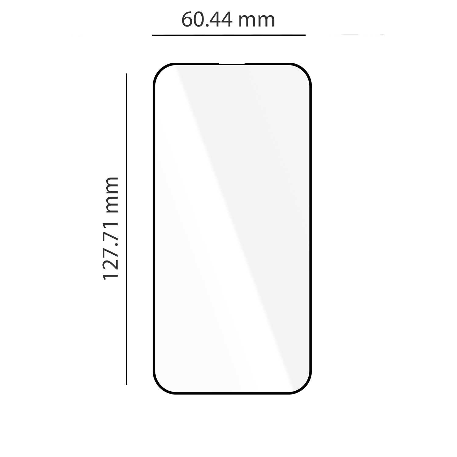 Wymiary folii ochronnej: 127,71 mm wysokość, 60,44 mm szerokość.