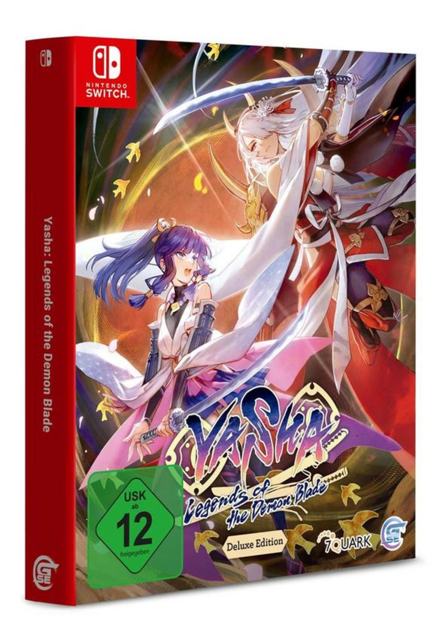 Nintendo Switch Spielcover mit zwei Anime-Kriegerinnen und USK 12 Siegel.