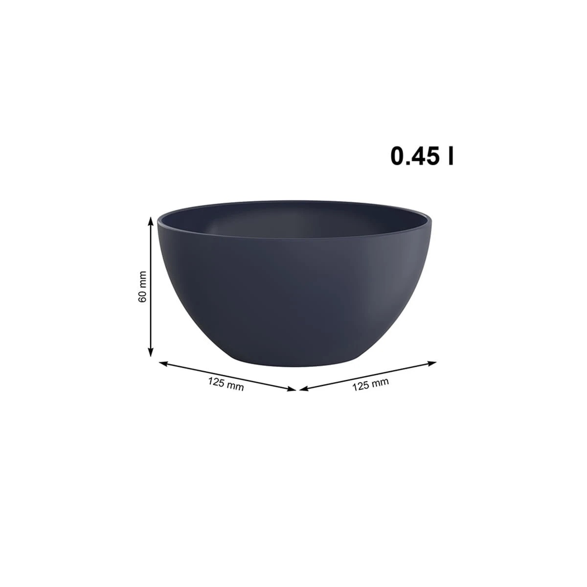 Ciemnoniebieska miska 125x125x60 mm, 0,45 L.