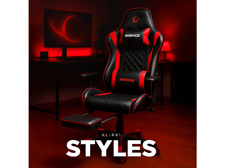 RAMPAGE STYLES KL-R61 Oyuncu Koltuğu Kırmızı