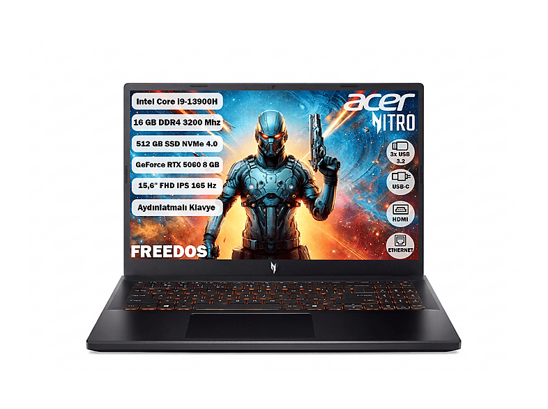 ACER ANV15-52 RTX 5060 FHD IPS 165 HZ NH.QZ8EY.004 Intel Core I9