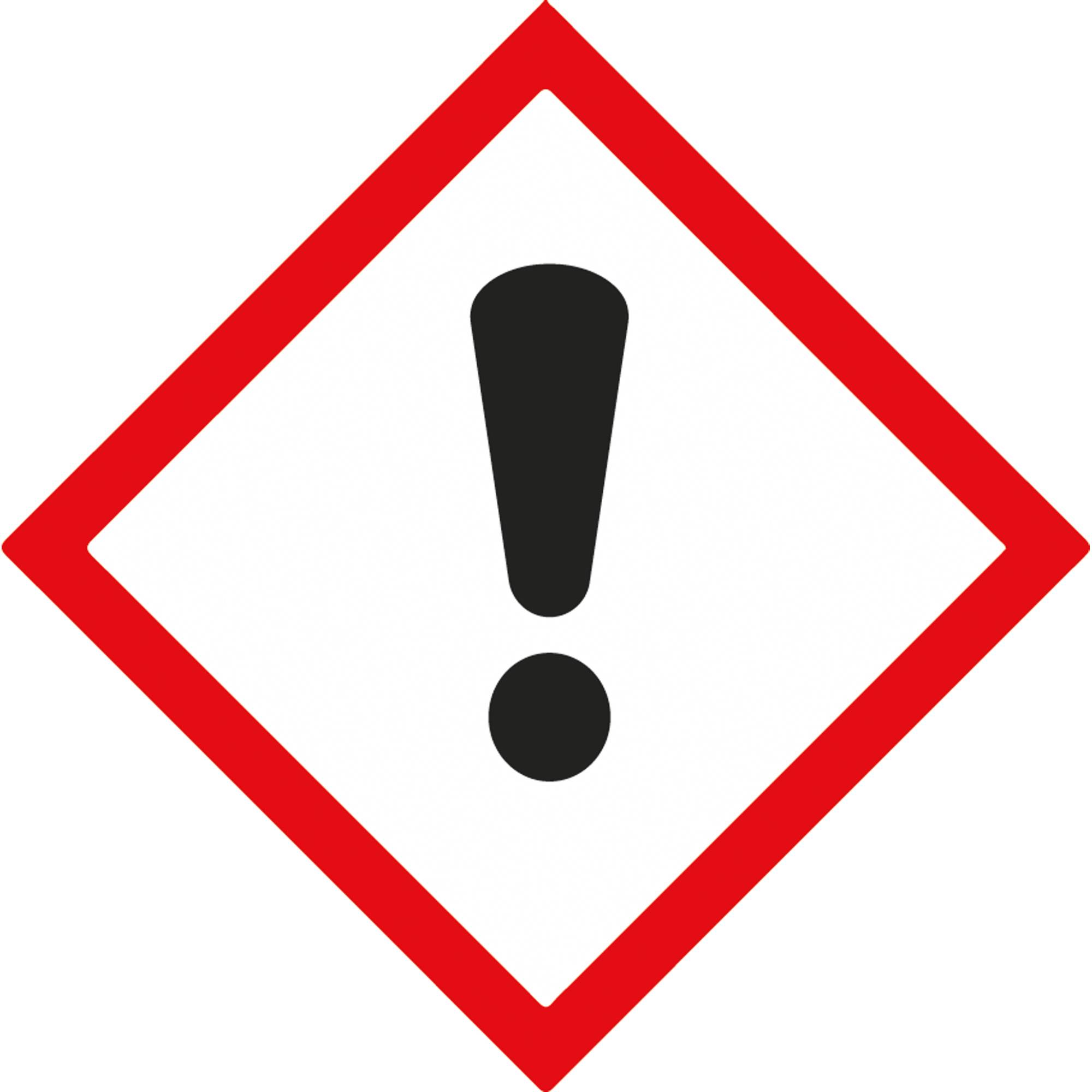 Rotes Ausrufezeichen-Symbol auf weißem Hintergrund.
