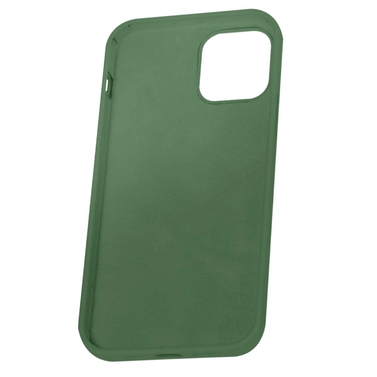 Una cover per telefono verde con ritaglio per fotocamera sul retro.