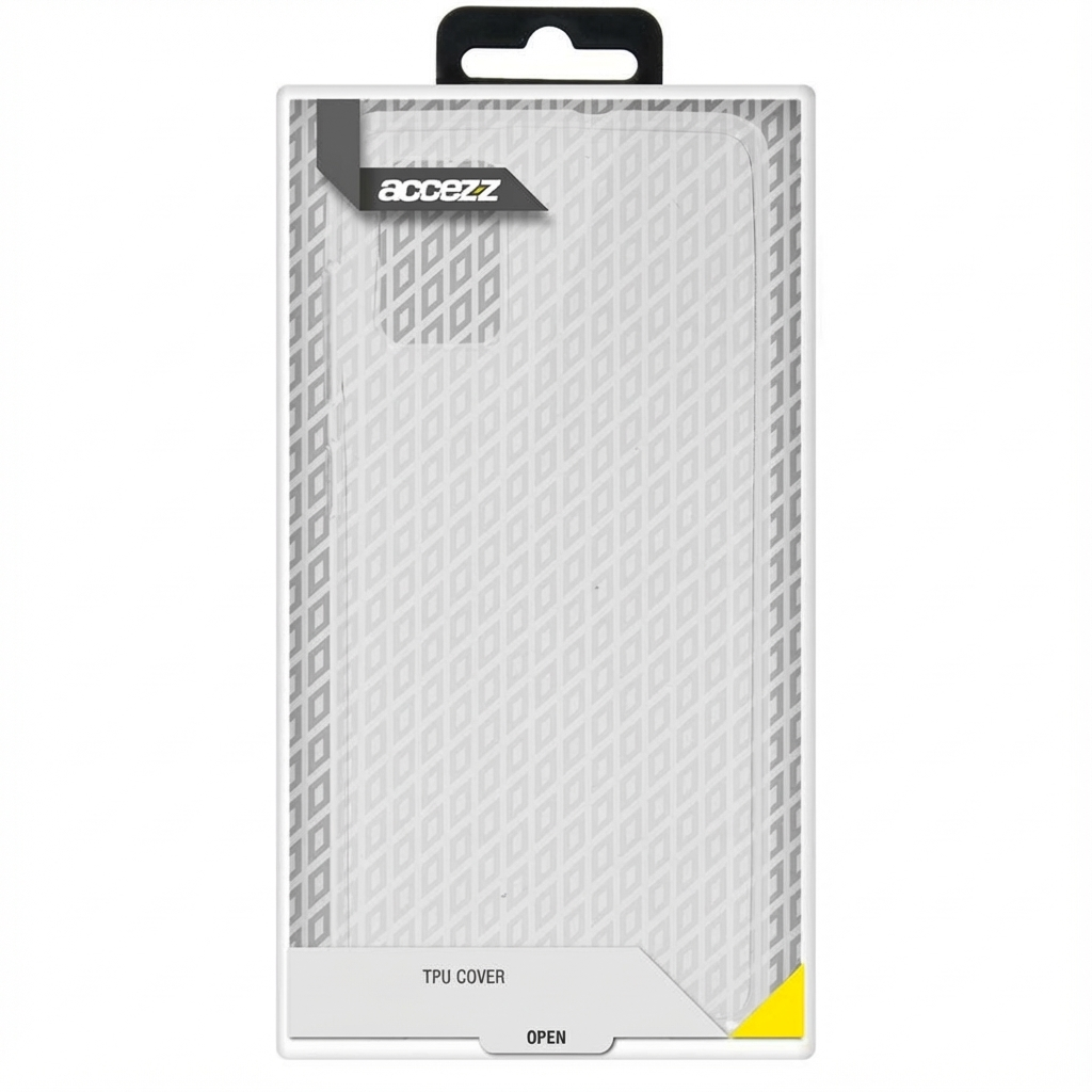 Confezione per una cover TPU trasparente con motivo.