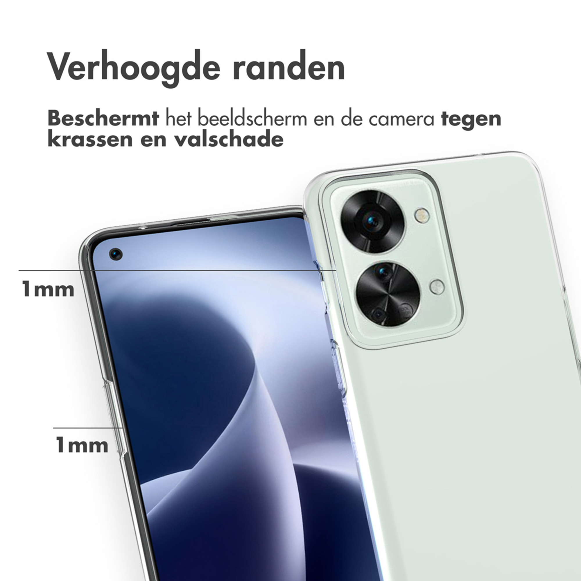 Una custodia trasparente per telefono protegge schermo e fotocamera.