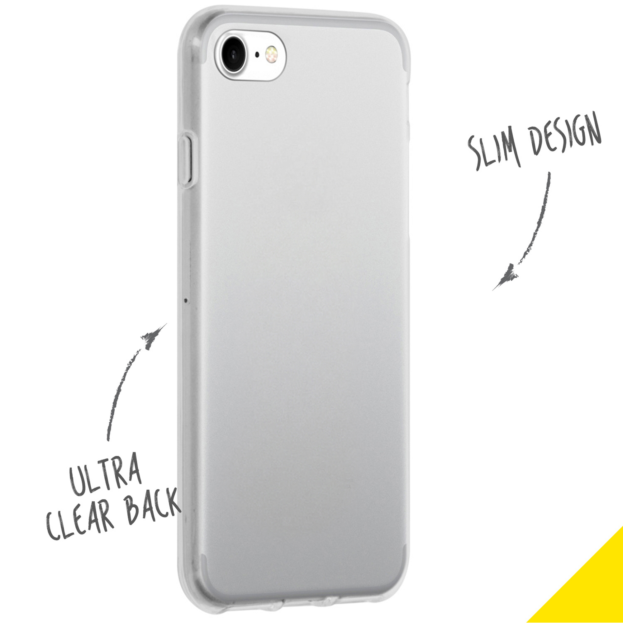 Una cover trasparente per telefono dal design sottile con ritaglio fotocamera.