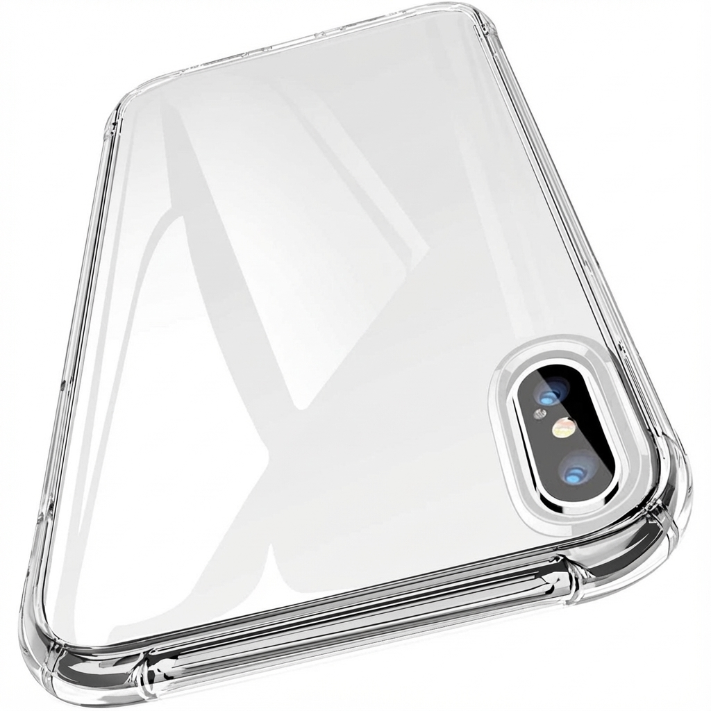 Custodia trasparente per telefono con due fotocamere posteriori