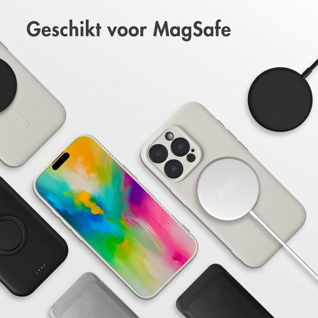 Accessori iPhone compatibili MagSafe, inclusi custodie e caricabatterie.