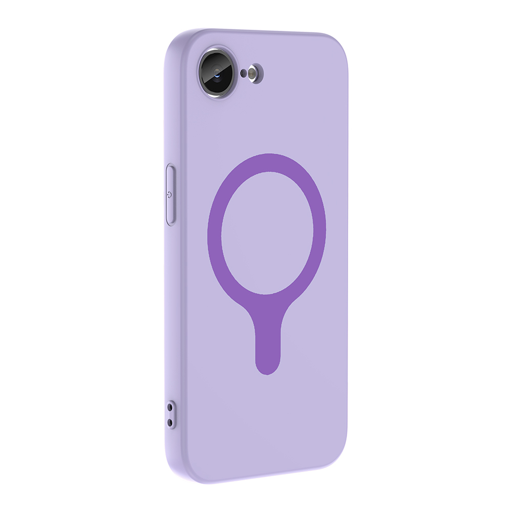 Kelebek şeklinde girdap oluşturan büyük ve küçük daireli mor iPhone kılıfı.