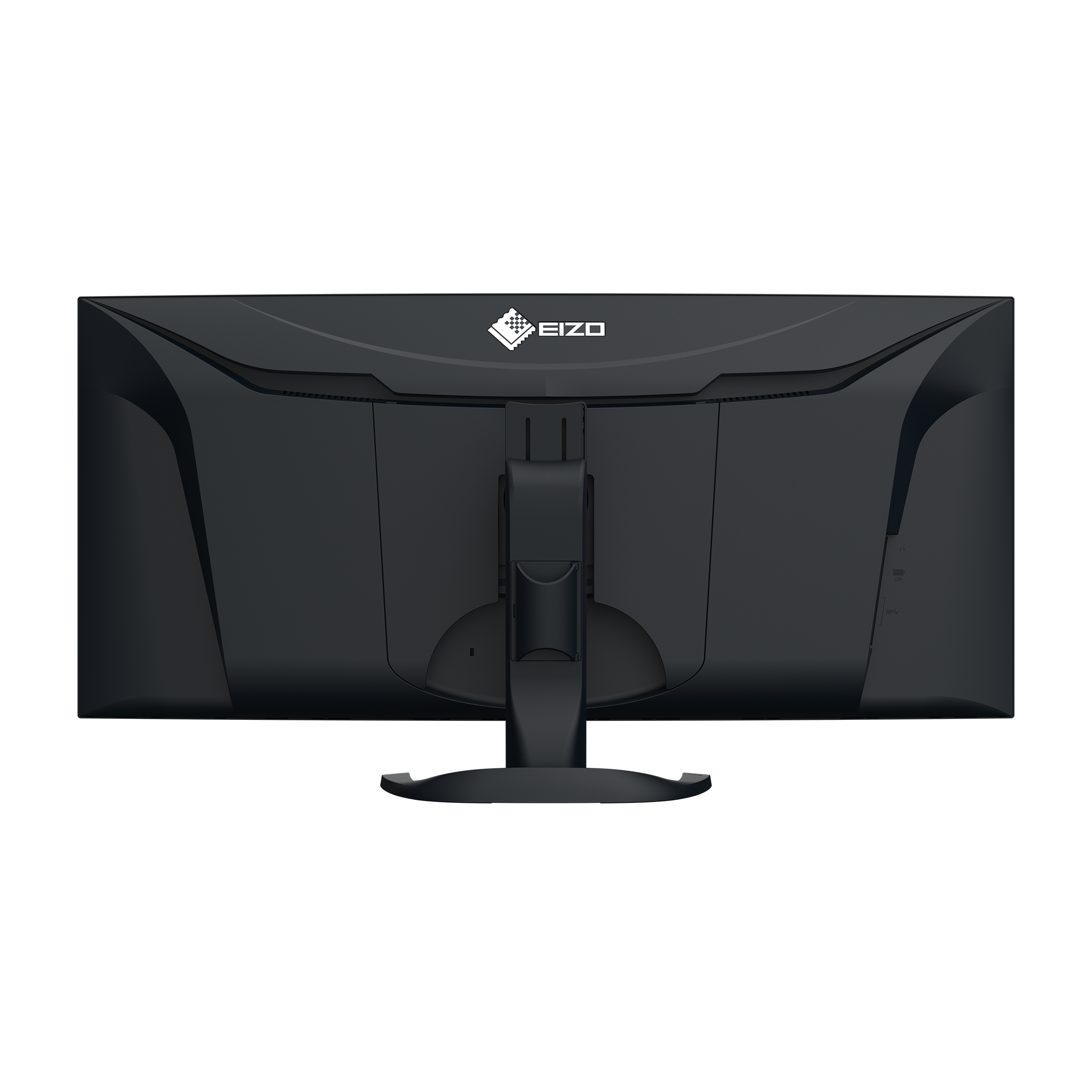 Retro di un monitor Eizo nero con logo e supporto.