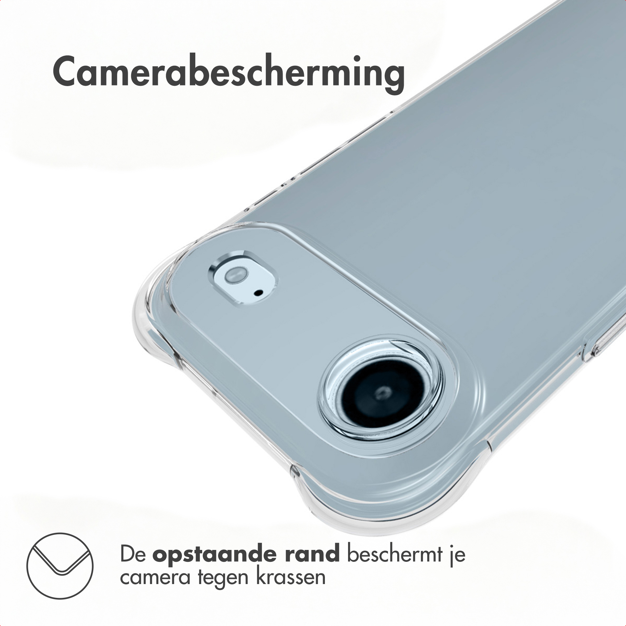 Custodia trasparente per proteggere la lente della fotocamera.