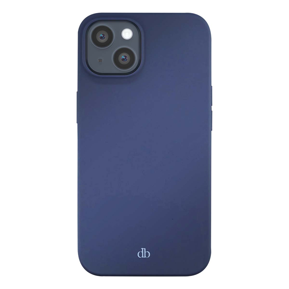 Una cover blu scuro con tre lenti e logo 'db'.
