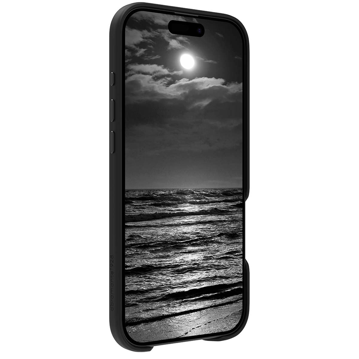 Un iPhone con una scena di oceano illuminato dalla luna.