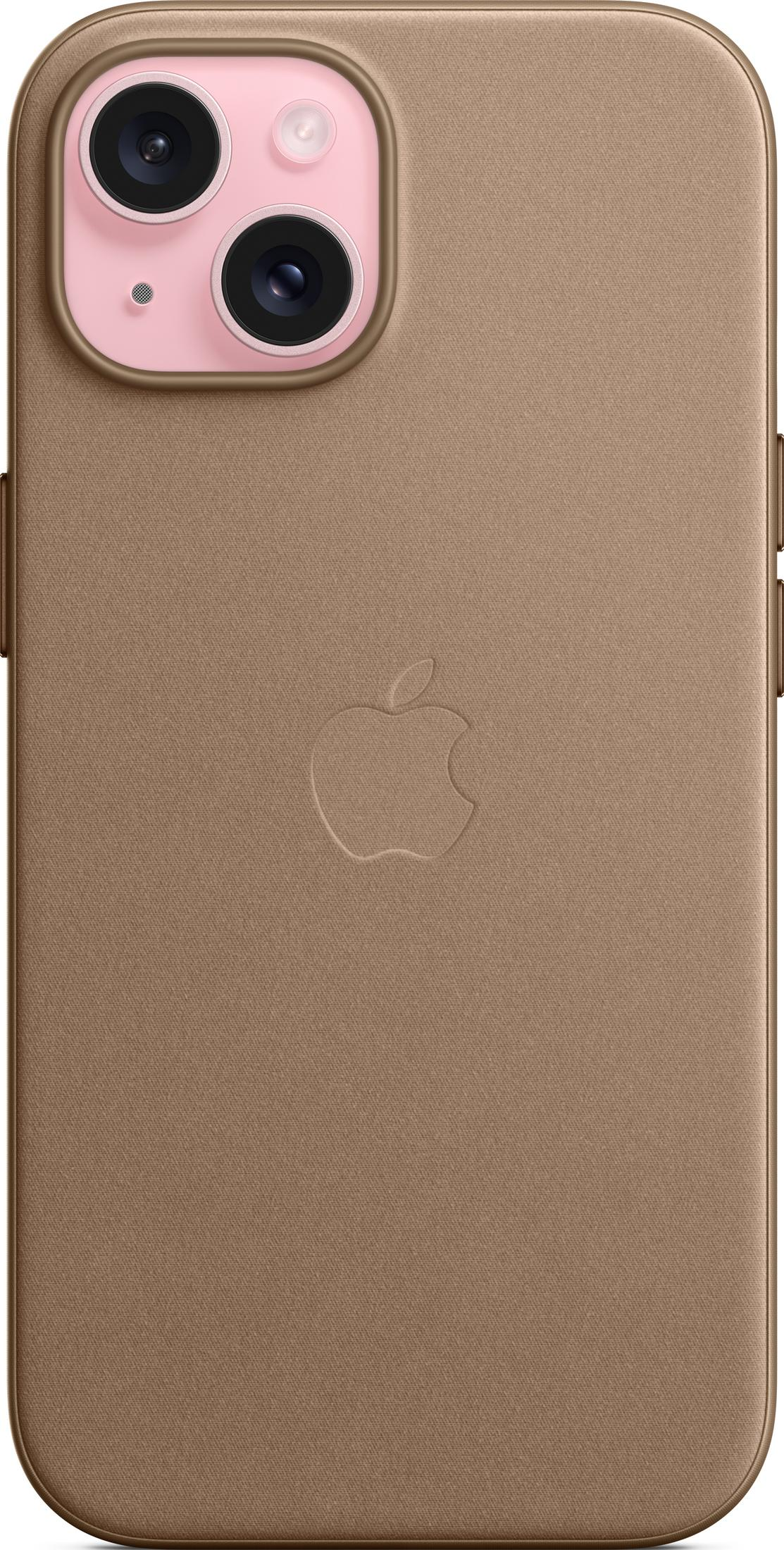 Brązowy iPhone z dwoma aparatami i logo Apple z tyłu.