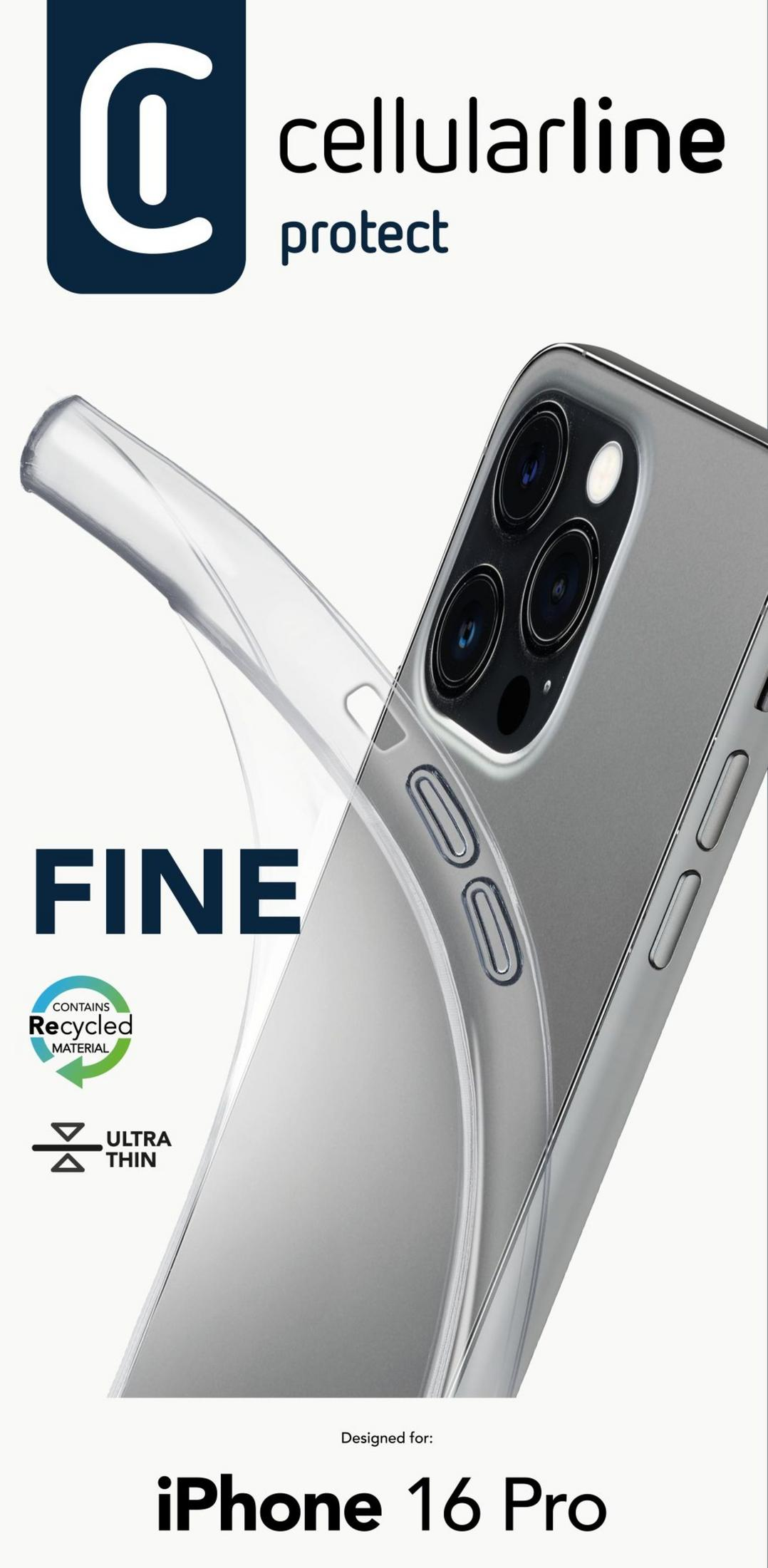 Custodia trasparente per iPhone 16 Pro di Cellularline.
