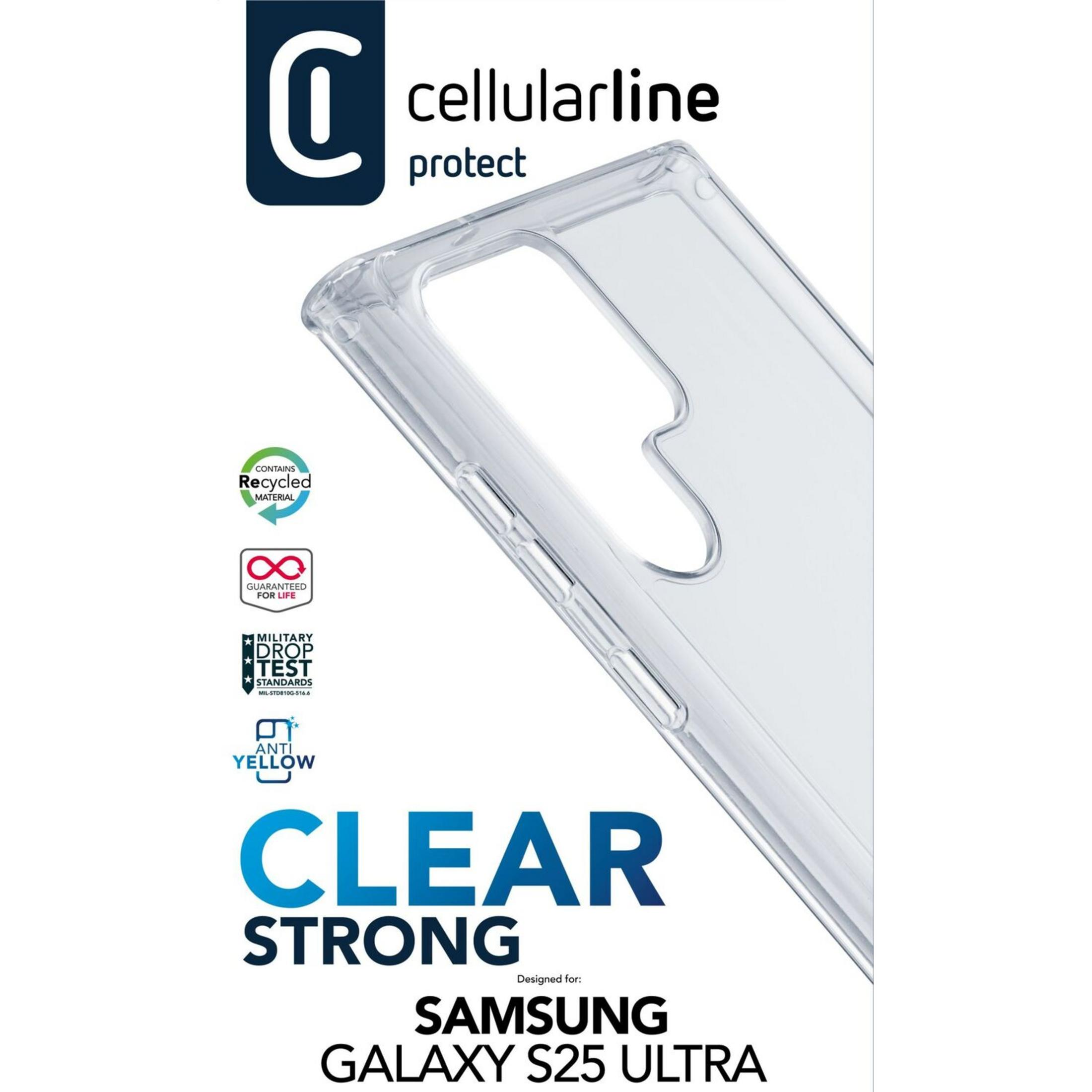 Coque transparente pour Samsung Galaxy S25 Ultra, "Clear Strong" de Cellularline.