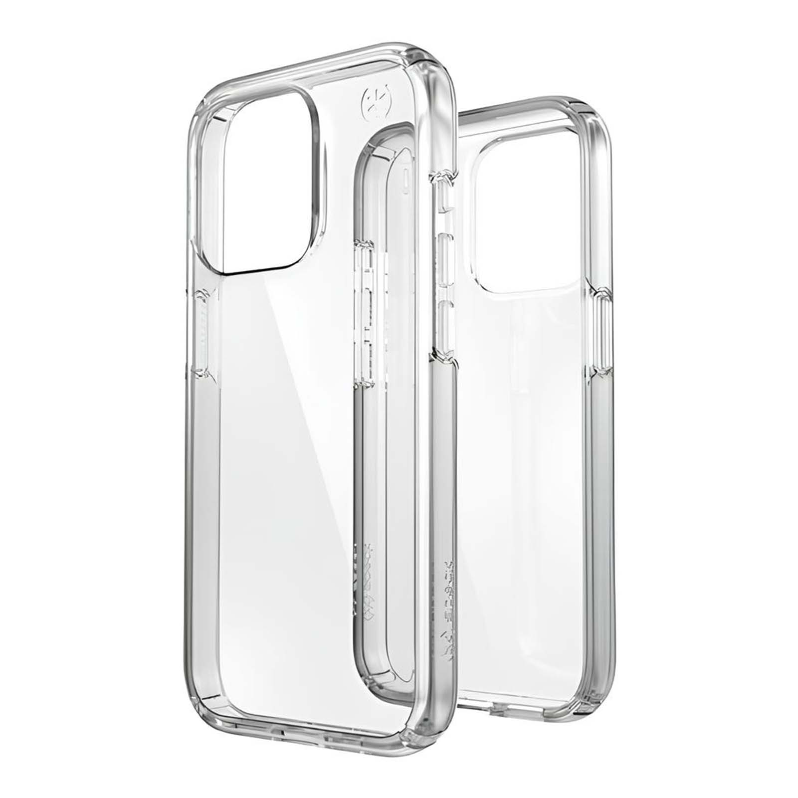 Two clear phone cases side-by-side on a white background.