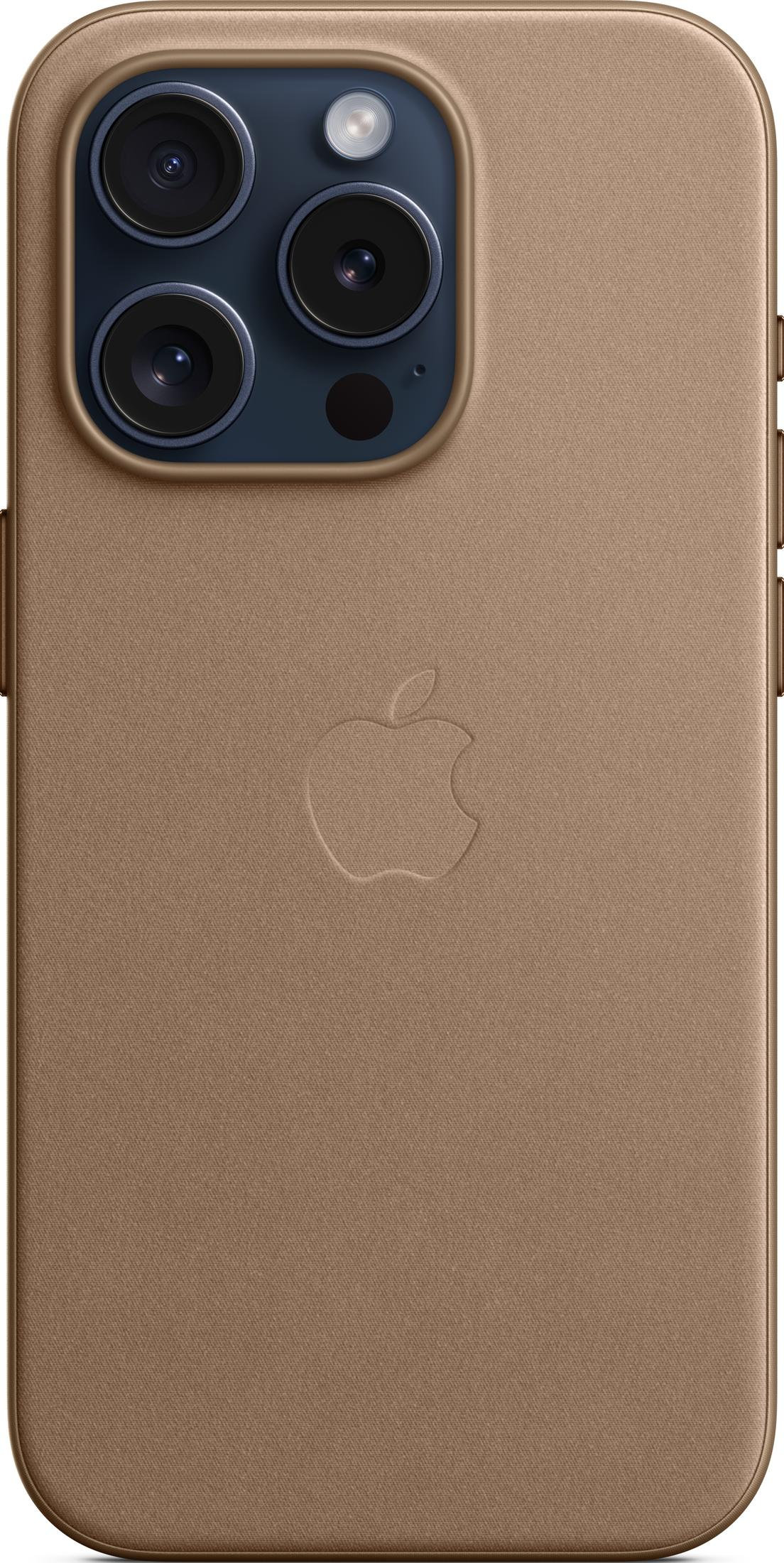 Gold iPhone case with a textured finish and a triple-lens camera system.