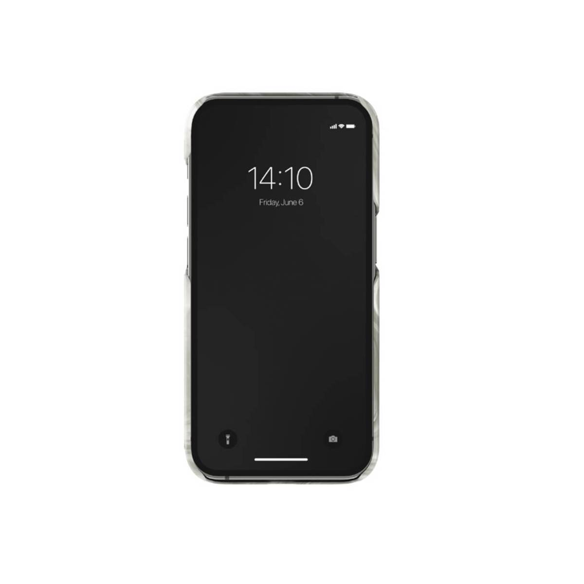 Uno smartphone con schermo nero mostra 14:10 e venerdì 6 giugno.