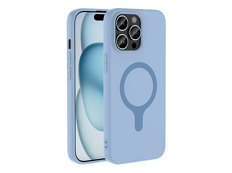 CEPONYA iPhone 14 Pro Max Uyumlu MagSafe Şarj Özellikli Soft Mat Tasarım Aris Silikon Kapak Telefon Kılıfı Mavi