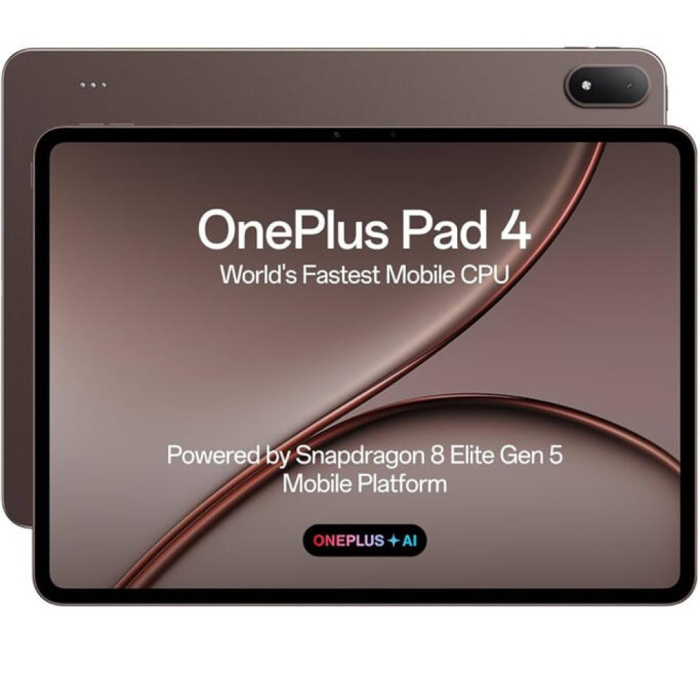 Brązowy OnePlus Pad 4 ze Snapdragonem 8 Elite Gen 5.