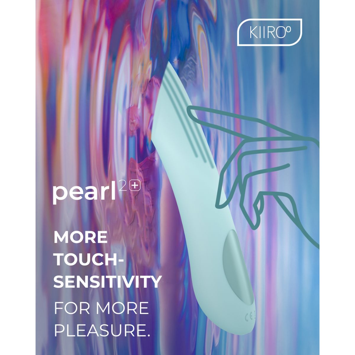 Ein hellgrünes Produkt mit dem Schriftzug "pearl2+" und Text.