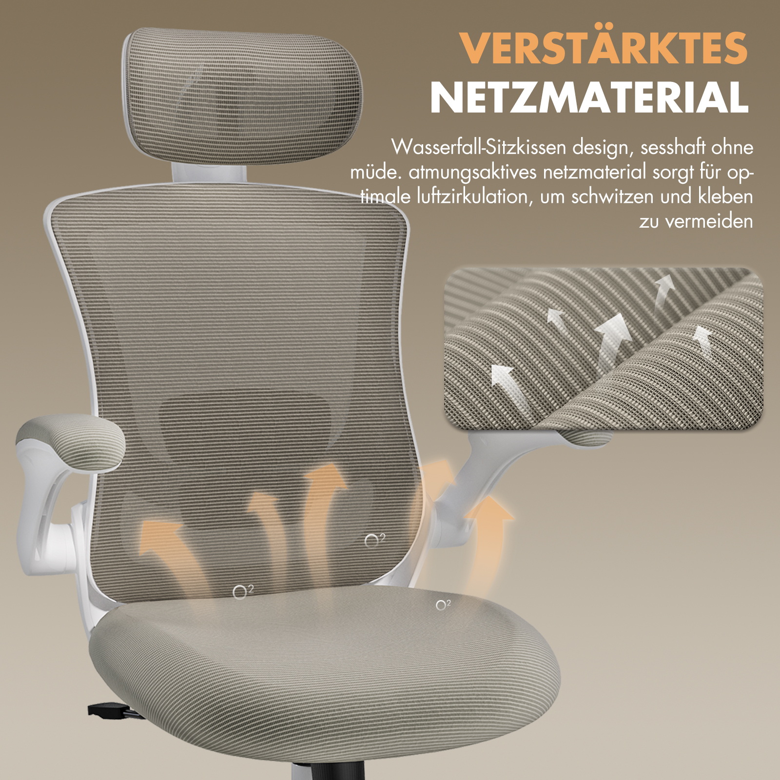 Silla de oficina con malla transpirable que mejora la circulación del aire.