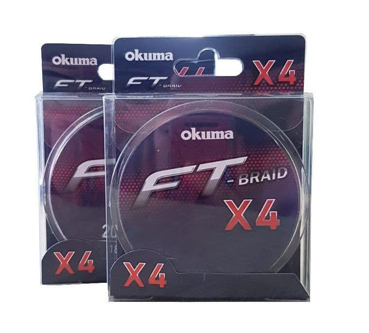 Paketli iki adet Okuma FT X4 misina makarası.