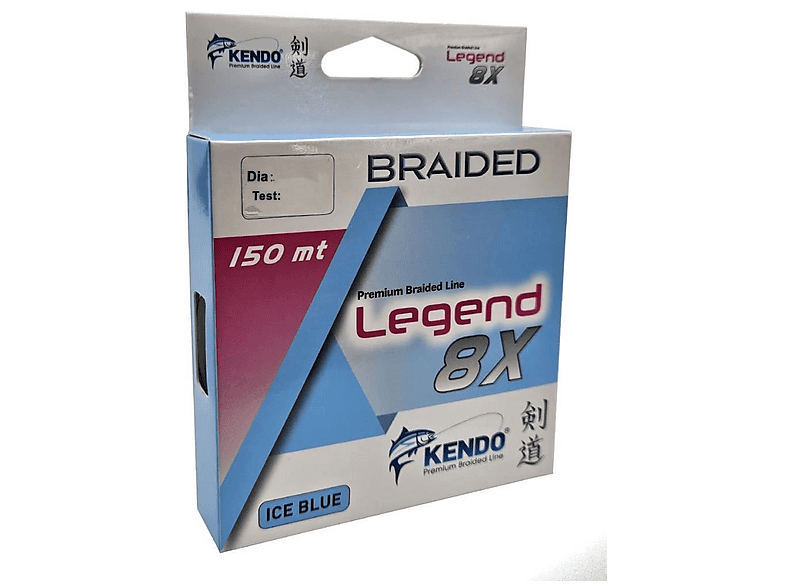 KENDO Legend 150 m 8x 8 Kat Örgü İp Olta Misinası Ice Blue 0,20 mm