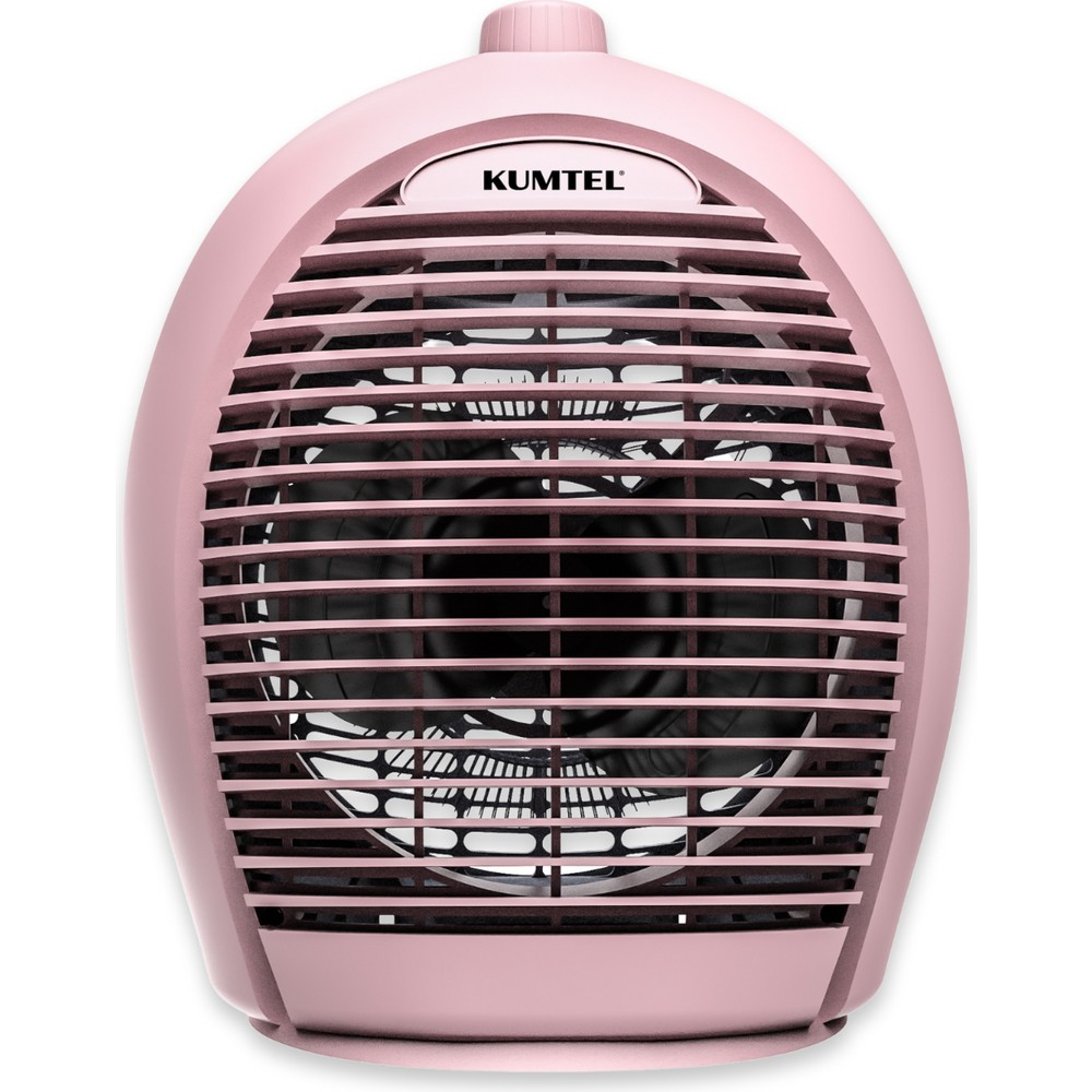 Siyah ızgaralı ve fan kanatları görünen pembe Kumtel fan.