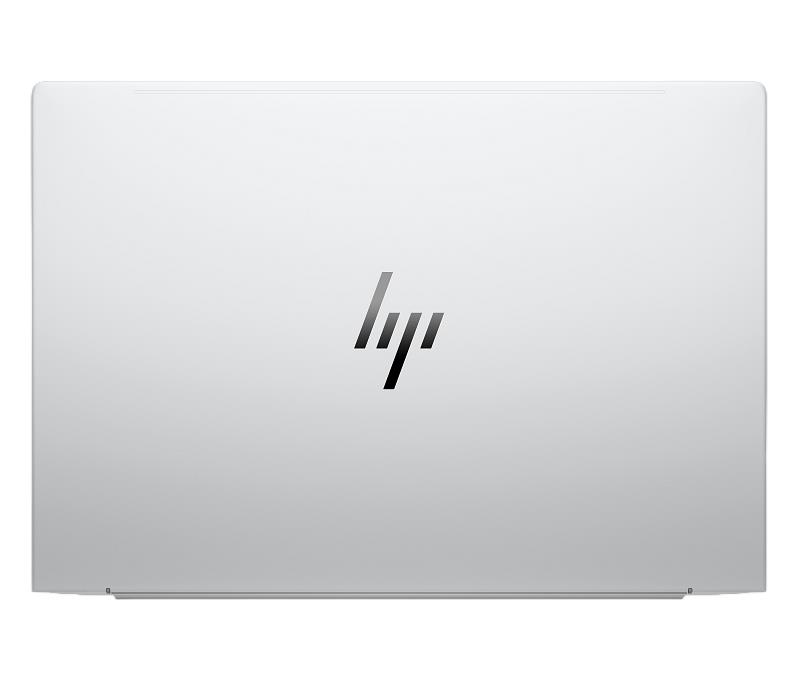 HP logolu kapalı gümüş dizüstü bilgisayar.