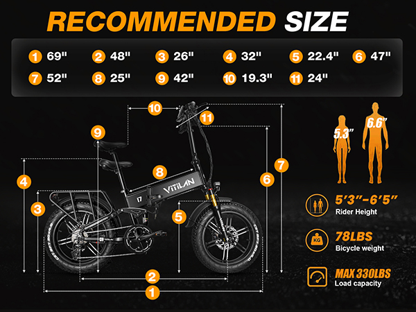 Taglia consigliata: Dimensioni, pesi e altezze del ciclista per e-bike.
