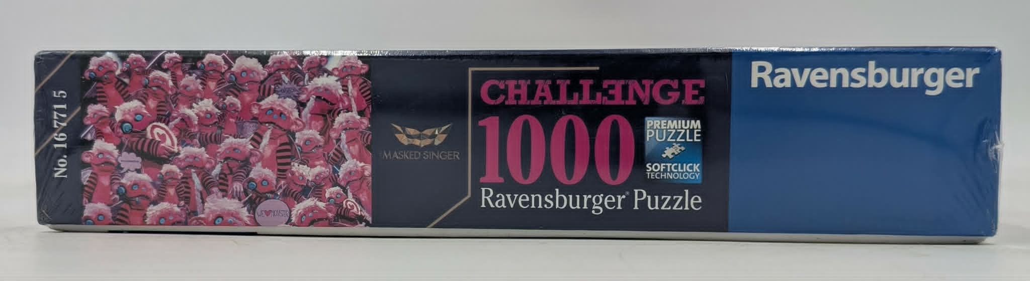 Ravensburger Puzzle mit 1000 Teilen, Masked Singer Thema, bunte Figuren.