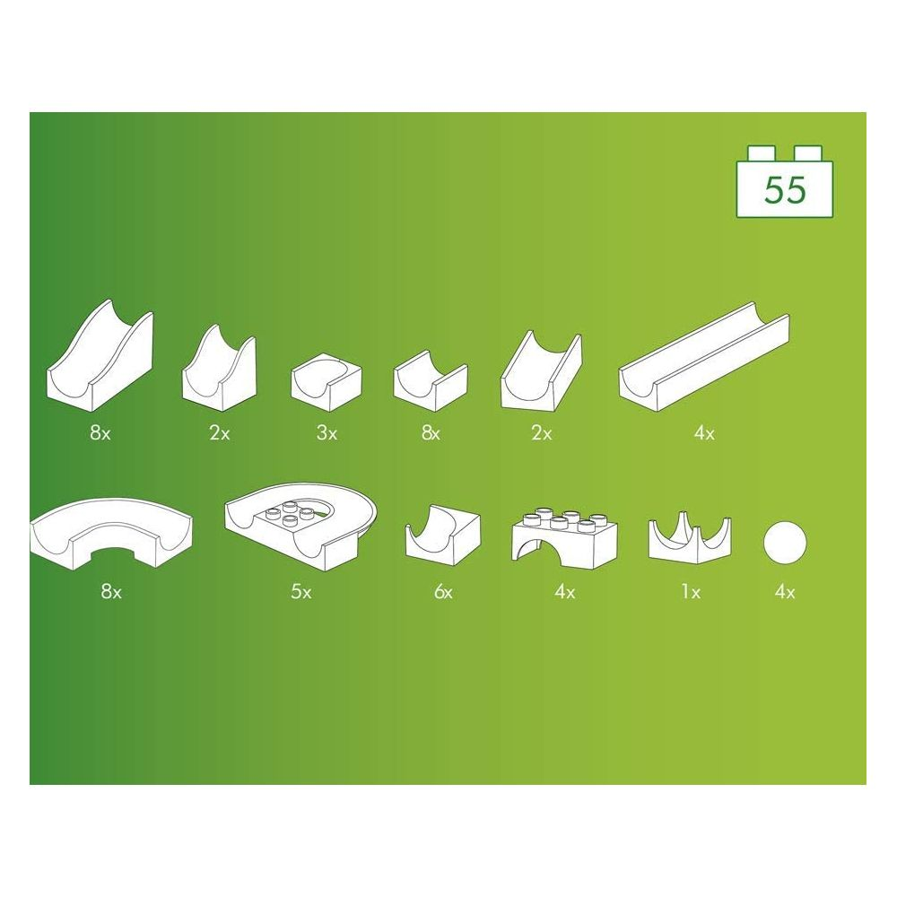 Illustration de blocs de construction pour une piste de course avec quantités.