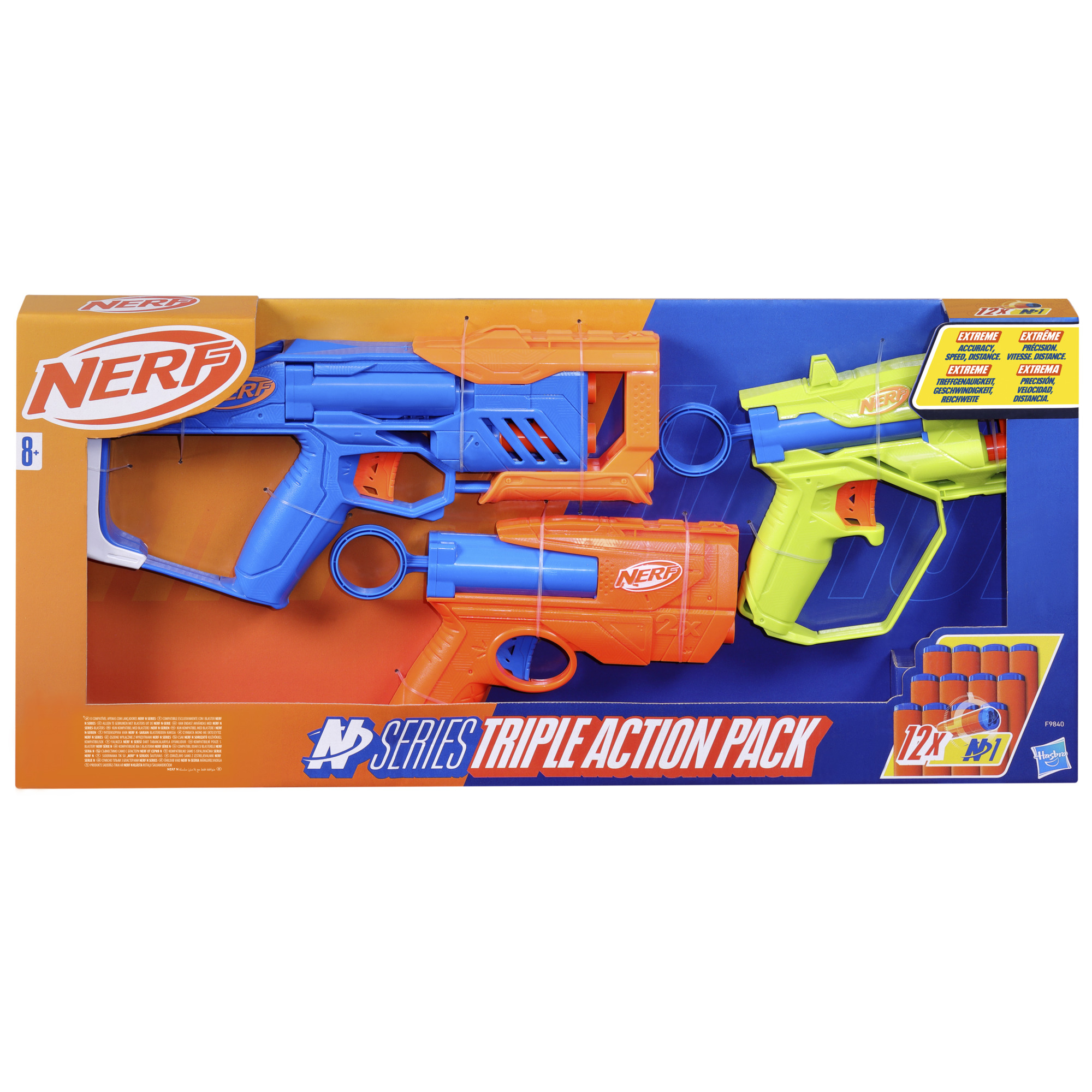 Nerf N-Serie Triple Action Pack mit zwei
Blastern und 12 Darts