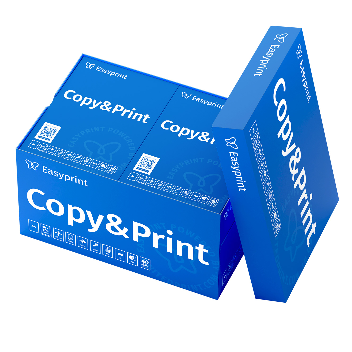Dos cajas azules de papel Easyprint Copy&Print, A4, 500 hojas.