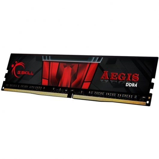 G.Skill Aegis DDR4 RAM-Riegel mit roten Akzenten auf schwarzem Kühlkörper.