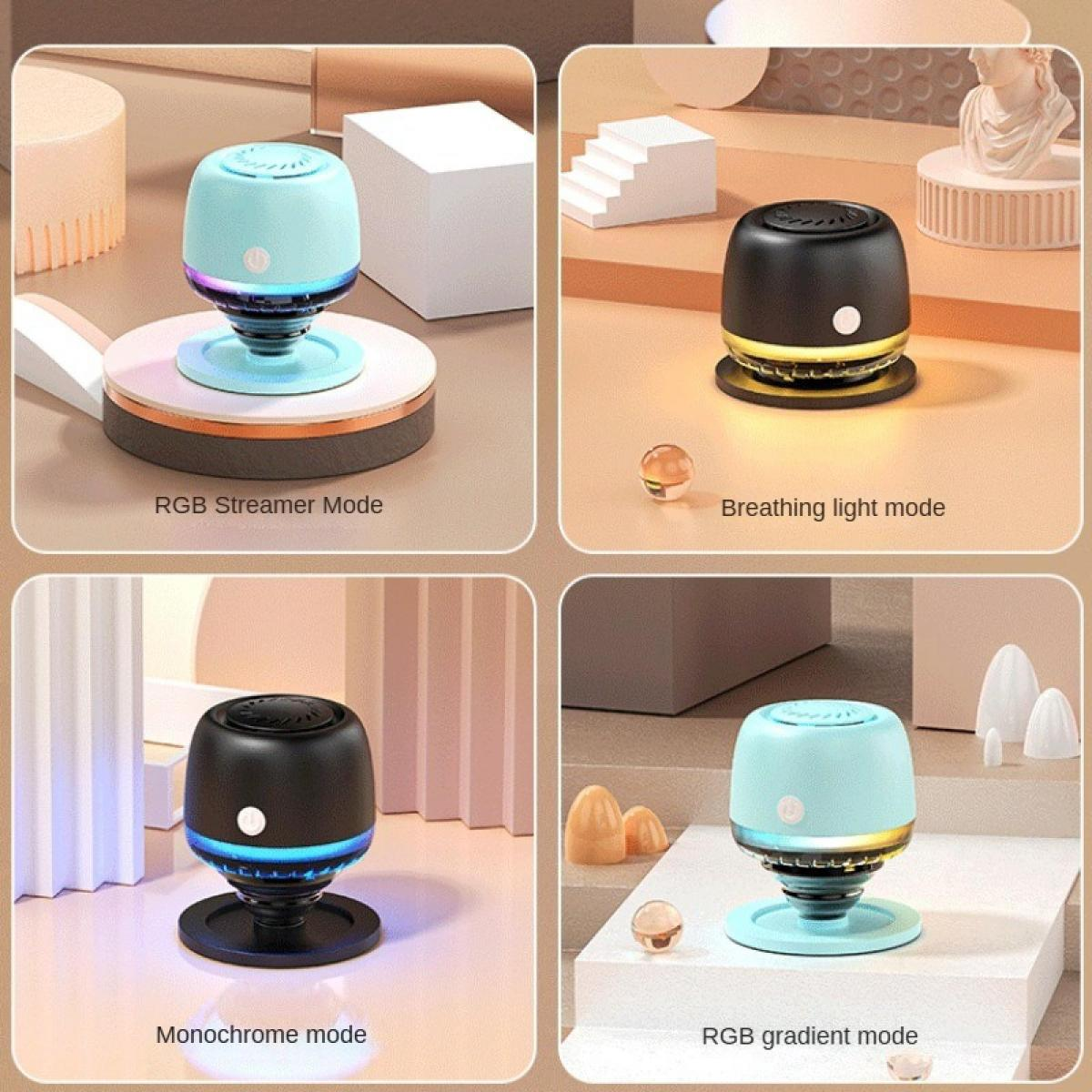 Vier Modi eines Diffusors: RGB Streamer, Atemlicht, Monochrome, RGB-Gradient.