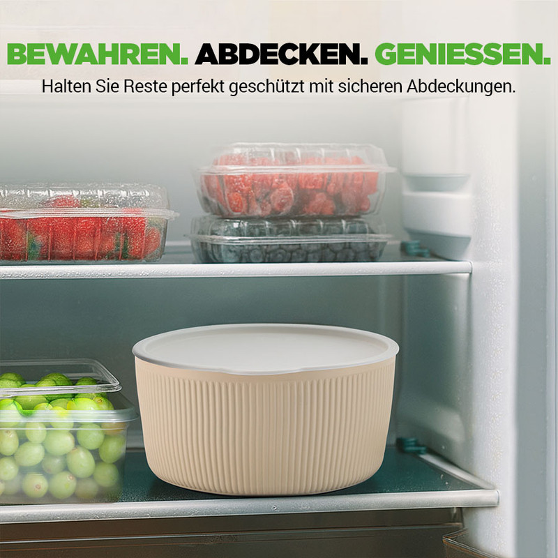 Lebensmittelaufbewahrung im Kühlschrank: Beeren, Trauben & Schüssel.